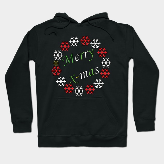 Merry X-mas Typography Design - Coloured 3 Hoodie by art-by-shadab